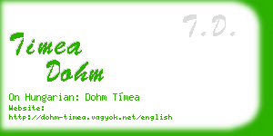 timea dohm business card